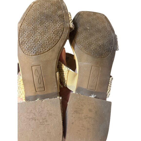 Joie Womens Braided Raffia Sandals 7.5M Beige Textured Double Strap Slip-On Summ - Picture 7 of 7